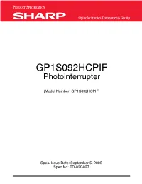 GP1S092HCPIF Photointerrupter
