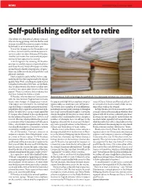 Self-Publishing Editor Set to Retire