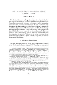 THE CURRENT STATUS of the CONTRACT CLAUSE the Contract