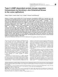 Type 2 Cgmp-Dependent Protein Kinase Regulates Homeostasis by Blocking C-Jun N-Terminal Kinase in the Colon Epithelium