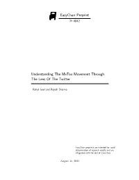 Understanding the Metoo Movement Through the Lens of the Twitter