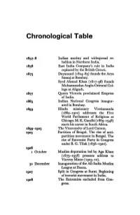 Chronological Table