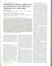 Identification of Historic Apple Trees in the Southwestern United States and Implications for Conservation