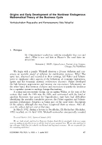 Origins and Early Development of the Nonlinear Endogenous Mathematical Theory of the Business Cycle