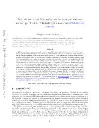 Relative Merits and Limiting Factors for X-Ray and Electron Microscopy of Thick, Hydrated Organic Materials (2020 Revised Version)