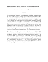 The Business-Security Complex and the Transition in Zimbabwe