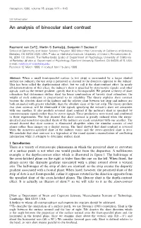 Van Ee (1999) an Analysis of Binocular Slant Contrast