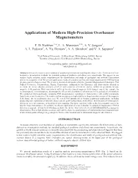 Applications of Modern High-Precision Overhauser Magnetometers