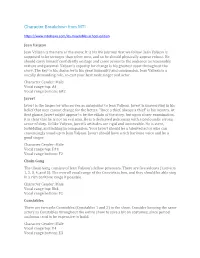 Character Breakdown from MTI