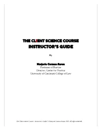 Client Science Instructor's Guide
