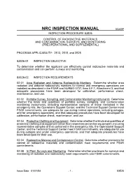 Control of Radioactive Materials and Contamination, Surveys, and Monitoring (Preoperational and Supplemental)