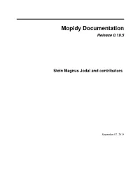 › Downloads › En › Release-0.19 › Pdf Mopidy Documentation