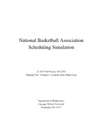 National Basketball Association Scheduling Simulation
