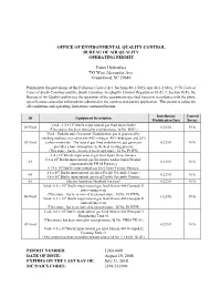 Office of Environmental Quality Control Bureau of Air Quality Operating Permit