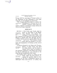 Person Shall Be Convicted of Treason Unless on the Testimony of Two Witnesses to the Same Overt Act, Or on Confession in Open Court