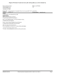 Report of Privately Funded Seminars (With Starting Dates on Or After 02/02/2012)