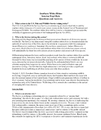 Southern White Rhino Interim Final Rule Questions and Answers