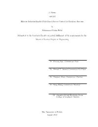 A Thesis Entitled Efficient Isolation Enabled Role-Based Access