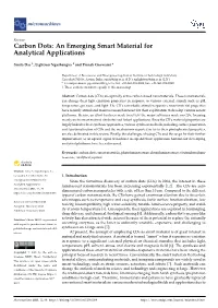 Carbon Dots: an Emerging Smart Material for Analytical Applications