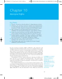 Chapter 10 Aboriginal Rights