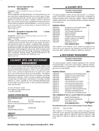 Culinary Arts and Restaurant Management
