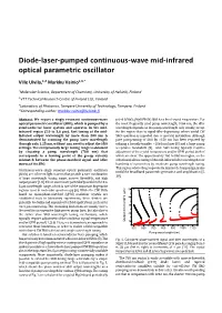 Diode-Laser-Pumped Continuous-Wave Mid-Infrared Optical Parametric Oscillator