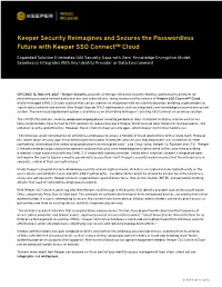 Keeper Security Reimagines and Secures the Passwordless Future with Keeper SSO Connect™ Cloud