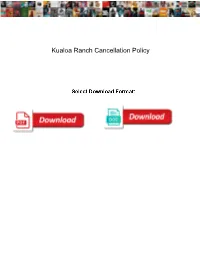 Kualoa Ranch Cancellation Policy