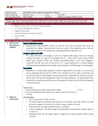 Report Submission Status Progress Against the HRP Reporthub