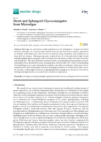 Sterol and Sphingoid Glycoconjugates from Microalgae