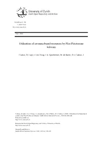 'Utilization of Savanna-Based Resources By
