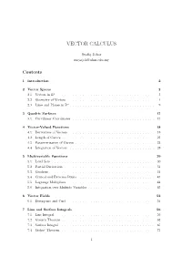 Vector Calculus