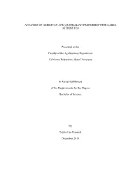 Analysis of American and Australian Preferred Wine Label Attributes