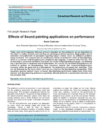 Effects of Sound Painting Applications on Performance