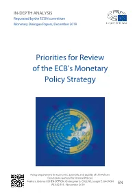 Priorities for Review of the ECB's Monetary Policy Strategy