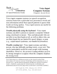 Voice Input Computer Systems