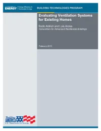 Evaluating Ventilation Systems for Existing Homes