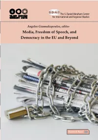 Media, Freedom of Speech, and Democracy in the EU and Beyond