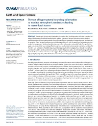 The Use of Hyperspectral Sounding Information to Monitor Atmospheric Tendencies Leading to Severe Local Storms