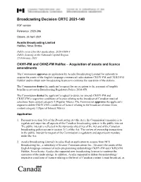 Broadcasting Decision CRTC 2021-140