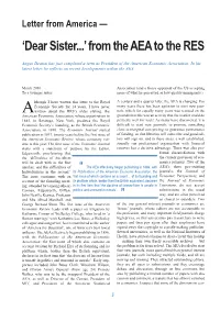 'Dear Sister...' from the AEA to the RES