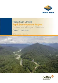 Frieda River Limited Sepik Development Project Environmental Impact Statement Chapter 1 – Introduction