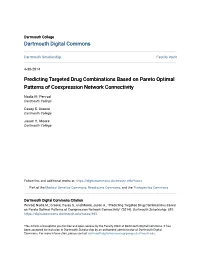 Predicting Targeted Drug Combinations Based on Pareto Optimal Patterns of Coexpression Network Connectivity