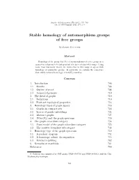 Stable Homology of Automorphism Groups of Free Groups