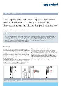 The Eppendorf Mechanical Pipettes Research® Plus and Reference 2 – Fully Autoclavable, Easy Adjustment, Quick and Simple Maintenance