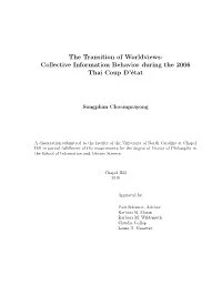 The Transition of Worldviews: Collective Information Behavior During the 2006 Thai Coup D’´Etat
