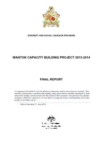 Wantok Capacity Building Project 2013-2014 Final Report