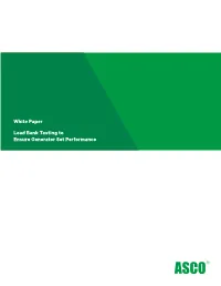 ASCO White Paper | Load Bank Testing to Ensure Generator Set