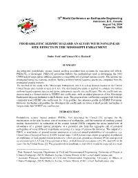 Probabilistic Seismic Hazard Analysis with Nonlinear Site Effects in the Mississippi Embayment