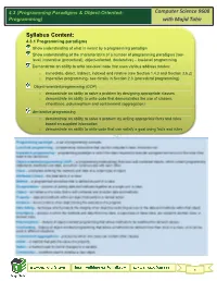 Programming Paradigms & Object-Oriented